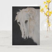 Alia Borzoi Dog Art Grußkarte Karte (Gelbe Blume)