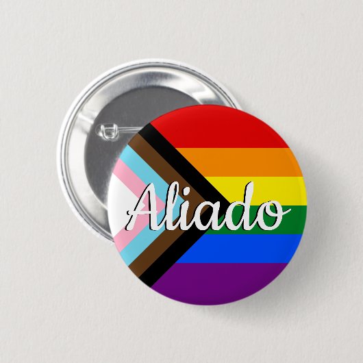 Aliado | Bandeira do Orgulho “Progress” Button (Vorne & Hinten)