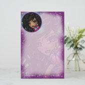 "Aliah" Hibiskus-feenhafte Fantasie-Kunst durch Briefpapier (Stehend Vorderseite)