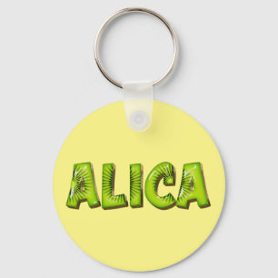 Alica Name Kiwi Design Schlüsselger Schlüsselanhänger