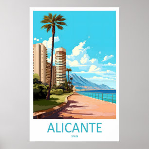 Alicante Park Poster National Travel Ski Vintage