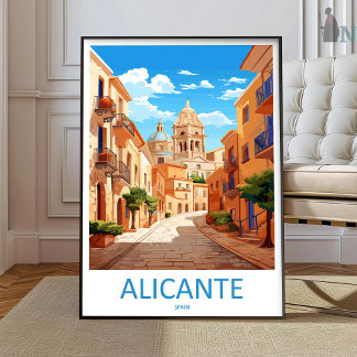 Alicante Reise Druck Wandkunst Alicante Wandbehang Poster