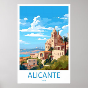 Alicante Reise Ski Vintage Park Nationalplakat Poster