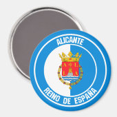 Alicante Round Emblem Magnet (Vorderseite/Rückseite)