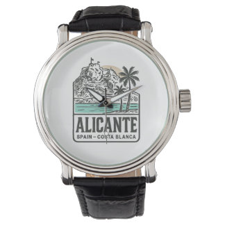 Alicante Skizze Santa Bárbara Burg Costa Blanca  Armbanduhr