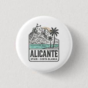 Alicante Skizze Santa Bárbara Burg Costa Blanca Button