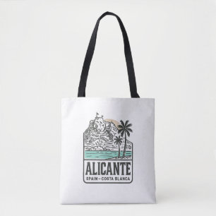 Alicante Skizze Santa Bárbara Burg Costa Blanca  Tasche
