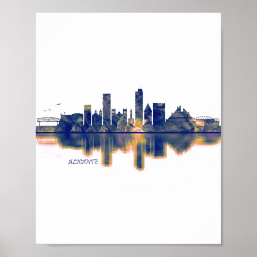 Alicante Skyline Poster (Vorne)