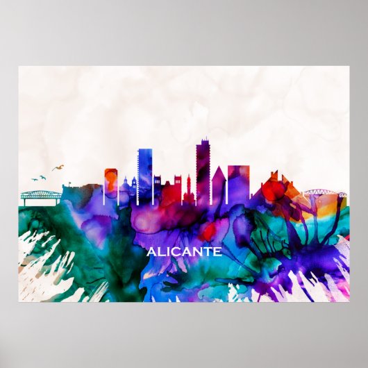 Alicante Skyline Poster (Vorne)