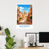 Alicante Spain Travel Poster Vintage Ski National (Heimbüro)
