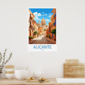 Alicante Spain Travel Poster Vintage Ski National (Küche)