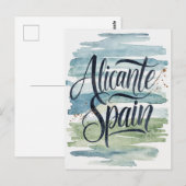 Alicante Spanien Aquarell Postkarte (Vorne/Hinten)