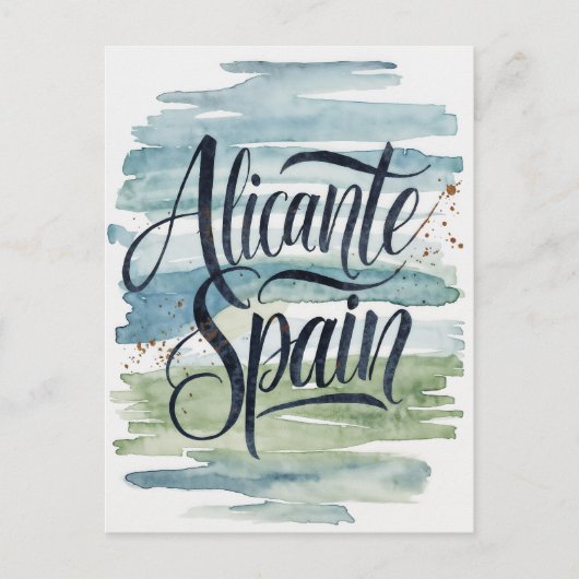 Alicante Spanien Aquarell Postkarte (Vorderseite)
