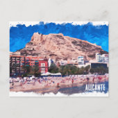 Alicante Spanien Beach View Travel Postkarte (Vorderseite)