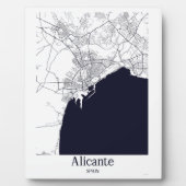 Alicante Spanien City Map Tabletop Plaque Fotoplatte (Vorderseite)