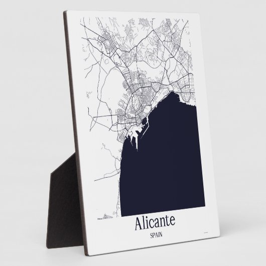 Alicante Spanien City Map Tabletop Plaque Fotoplatte (Seite)