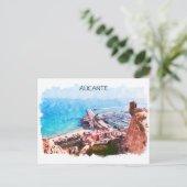 Alicante Spanien Panorama Küstensicht Postkarte (Stehend Vorderseite)