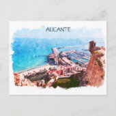 Alicante Spanien Panorama Küstensicht Postkarte (Vorderseite)