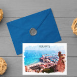 Alicante Spanien Panorama Küstensicht Postkarte<br><div class="desc">Genießen Sie das Wesen des sonnigen Alicante Spanien mit unserer schönen Postkarte. Dieses individuell gestaltete Produkt mit lebendigen Bildern der atemberaubenden Costa Blanca Küste,  historischen Sehenswürdigkeiten wie der Burg Santa Barbara und der bezaubernden spanischen Architektur bringt den Reiz des Mittelmeers auf Ihre Zuhause. Jetzt kaufen.</div>