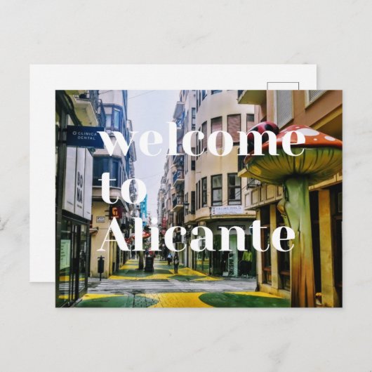 Alicante Spanien Postcard, Calle de Las Setas Postkarte (Vorne/Hinten)