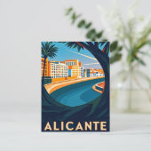Alicante Spanien Postkarte (Stehend Vorderseite)