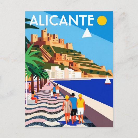 Alicante Spanien Reise Postkarte (Vorderseite)