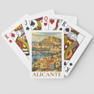 Alicante Spanien Reise Souvenir Minimalist Küste Spielkarten
