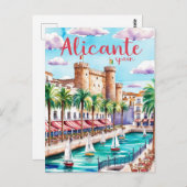 Alicante Spanien Reisen Postkarte Kunst, Dichtung (Vorne/Hinten)