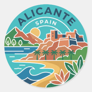 Alicante Spanien Runder Aufkleber