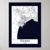 Alicante Spanien Stadtkarte Poster (Vorne)