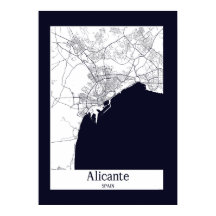 Alicante Spanien Stadtkarte