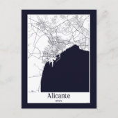 Alicante Spanien Stadtkarte Postkarte (Vorderseite)