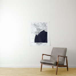 Alicante Spanien Stadtkarte Wandteppich