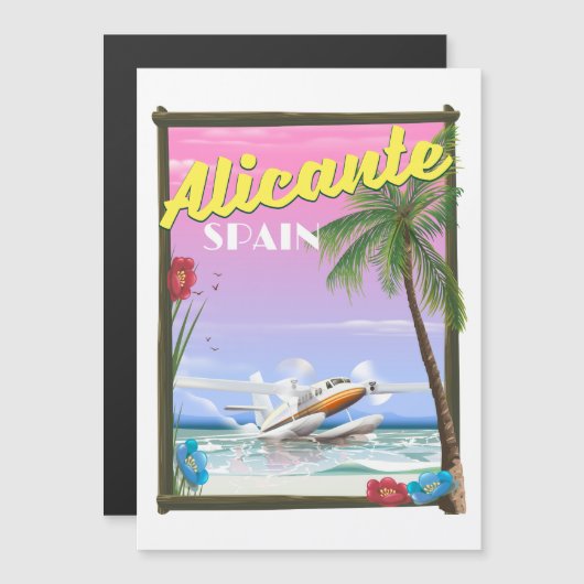 Alicante Spanien Vintages Reiseplakat Magnetkarte (Vorne/Hinten)