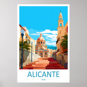 Alicante Vintage-Reiseposter Ski Nationalpark Poster