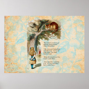 Alice Abenteuer im Wunderland Cheshire-Katze Poster