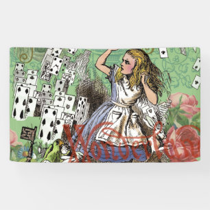 alice abenteuer karten wunderland verrückter hutma banner