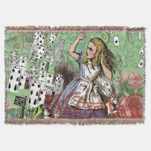 alice abenteuer karten wunderland verrückter hutma decke