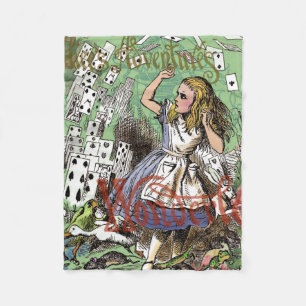 alice abenteuer karten wunderland verrückter hutma fleecedecke
