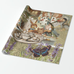 Alice Abenteuer Klassische Wunderland-Teeparty Geschenkpapier