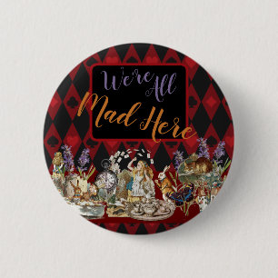 Alice Abenteuer mit Wunderland verrückter Cheshire Button