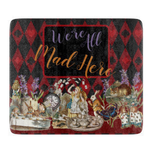 Alice Abenteuer mit Wunderland verrückter Cheshire Schneidebrett