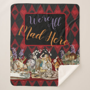 Alice Abenteuer mit Wunderland verrückter Cheshire Sherpadecke