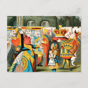 Alice Abenteuer Wunderland Herzkönigin Postkarte