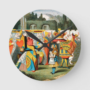 Alice Abenteuer Wunderland Herzkönigin Runde Wanduhr