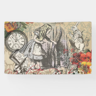 Alice Abenteuer Wunderland Vorhang Klassische Kuns Banner
