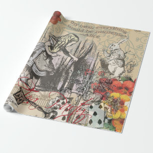 Alice Abenteuer Wunderland Vorhang Klassische Kuns Geschenkpapier