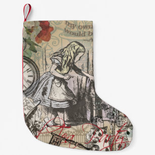 Alice Abenteuer Wunderland Vorhang Klassische Kuns Kleiner Weihnachtsstrumpf