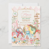 Alice Adventure in Woderland Baby Shower Tee Party Einladung (Vorderseite)