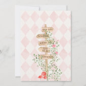 Alice Adventure in Woderland Baby Shower Tee Party Einladung (Rückseite)